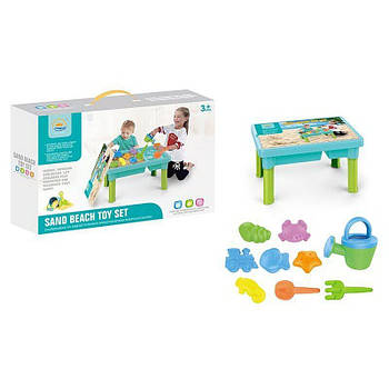 Столик для гри з піском (столик 43х29х27 см, 2 відсіки, 6 форм) R 399-2 A | Пісочний набір