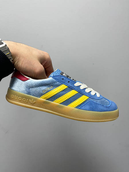 Adidas gazelle yellow and blue discount