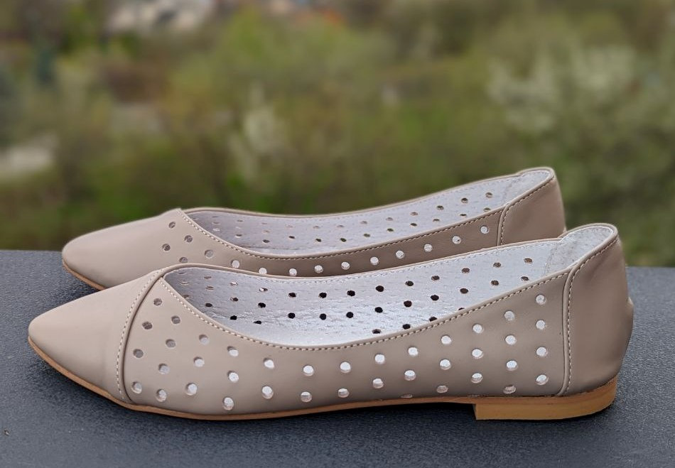 STTOPA Розміри 41-27 см. Балетки літні великі розміри з натуральної шкіри. 166-3641-1 Бежеві, фото 1