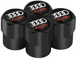 Захисні металеві ковпачки на ніпель у стилі black з логотипом Audi