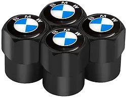Захисні металеві ковпачки на ніпель у стилі black з логотипом BMW