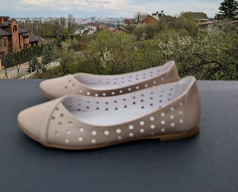 STTOPA Розміри 39-25 см. Балетки великих розмірів із натуральної шкіри. 166-3641-1 Бежеві, фото 1