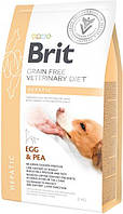 Сухий корм для дорослих собак у разі хвороби печінки Brit VetDiets з яйцем, горохом, бататом і гречкою 2 кг