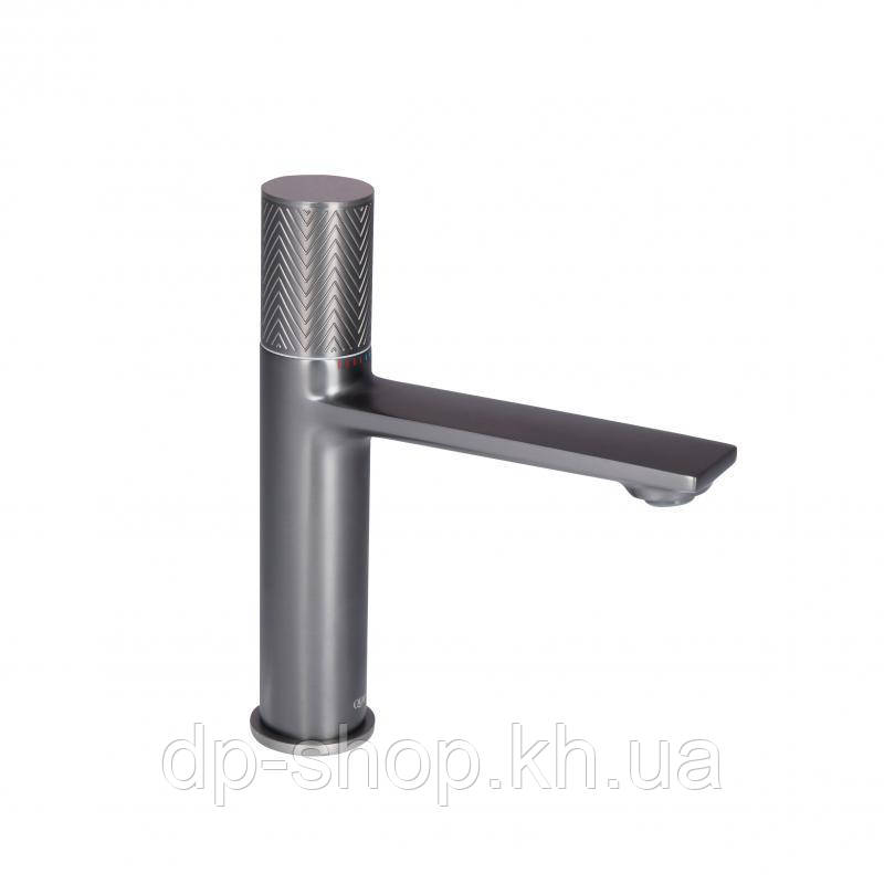 Змішувач для раковини Qtap Brno з прогресивним картриджем 1067103K Gunmetal Black PVD, фото 1