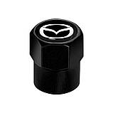 Захисні металеві ковпачки на ніпель у стилі black з логотипом Mazda, фото 2