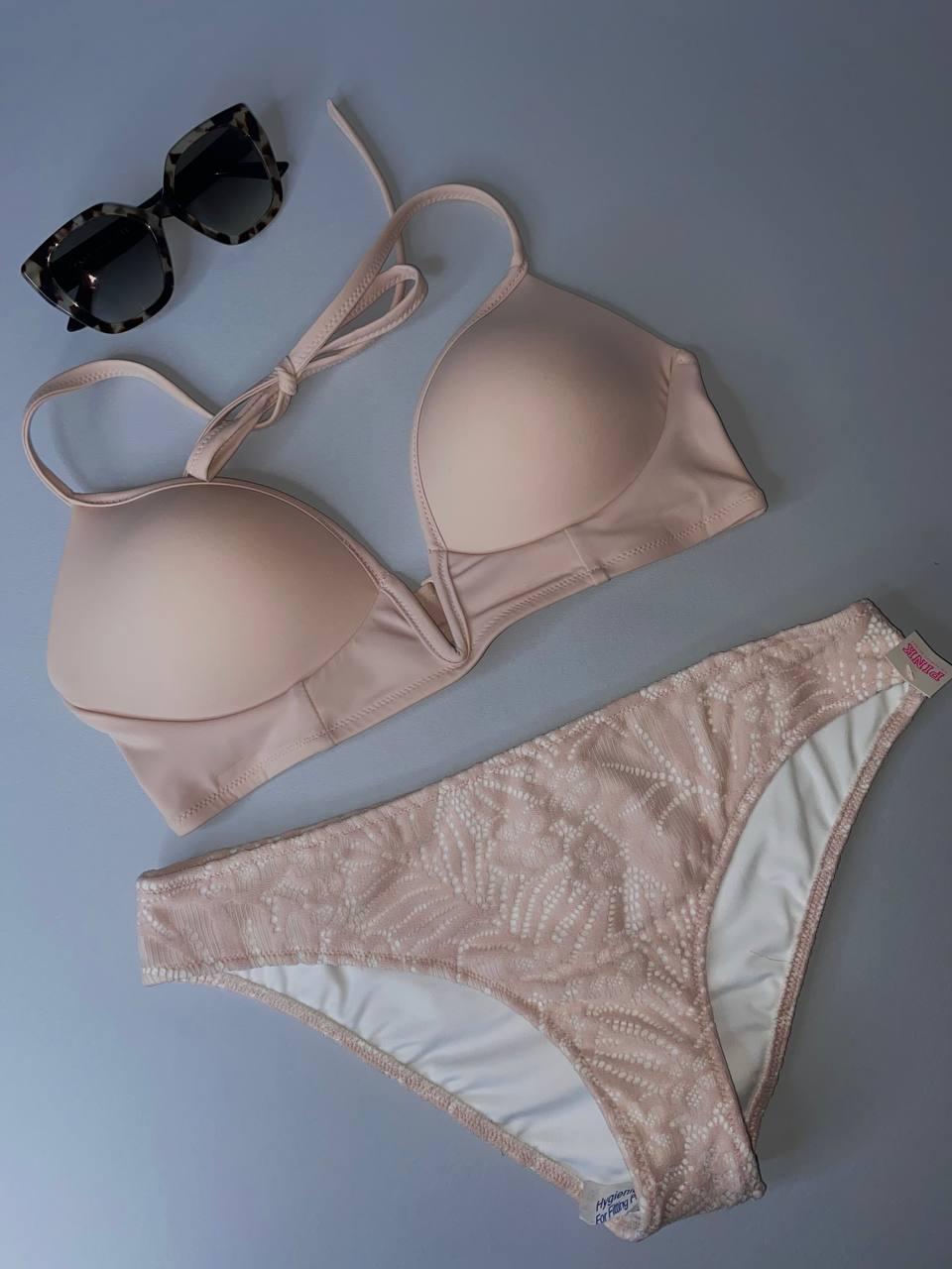 Victoria's Secret PINK Роздільний Купальник Пуш-Ап р. S, Пудровий
