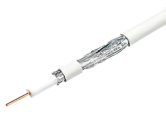 07-02-006. Кабель RG-6 (1,02Cu + 4,8PE + 48/0,12CСА), EuroSat, білий, 100м/бухта