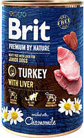 Вологий корм для собак Brit Premium індичатина з індичою печінкою 0.4 кг