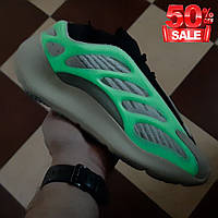 Светящиеся мужские кроссовки белого цвета Adidas Yeezy 700 V3 Azael