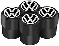 Защитные металлические колпачки на ниппель в стиле black с логотипом Volkswagen