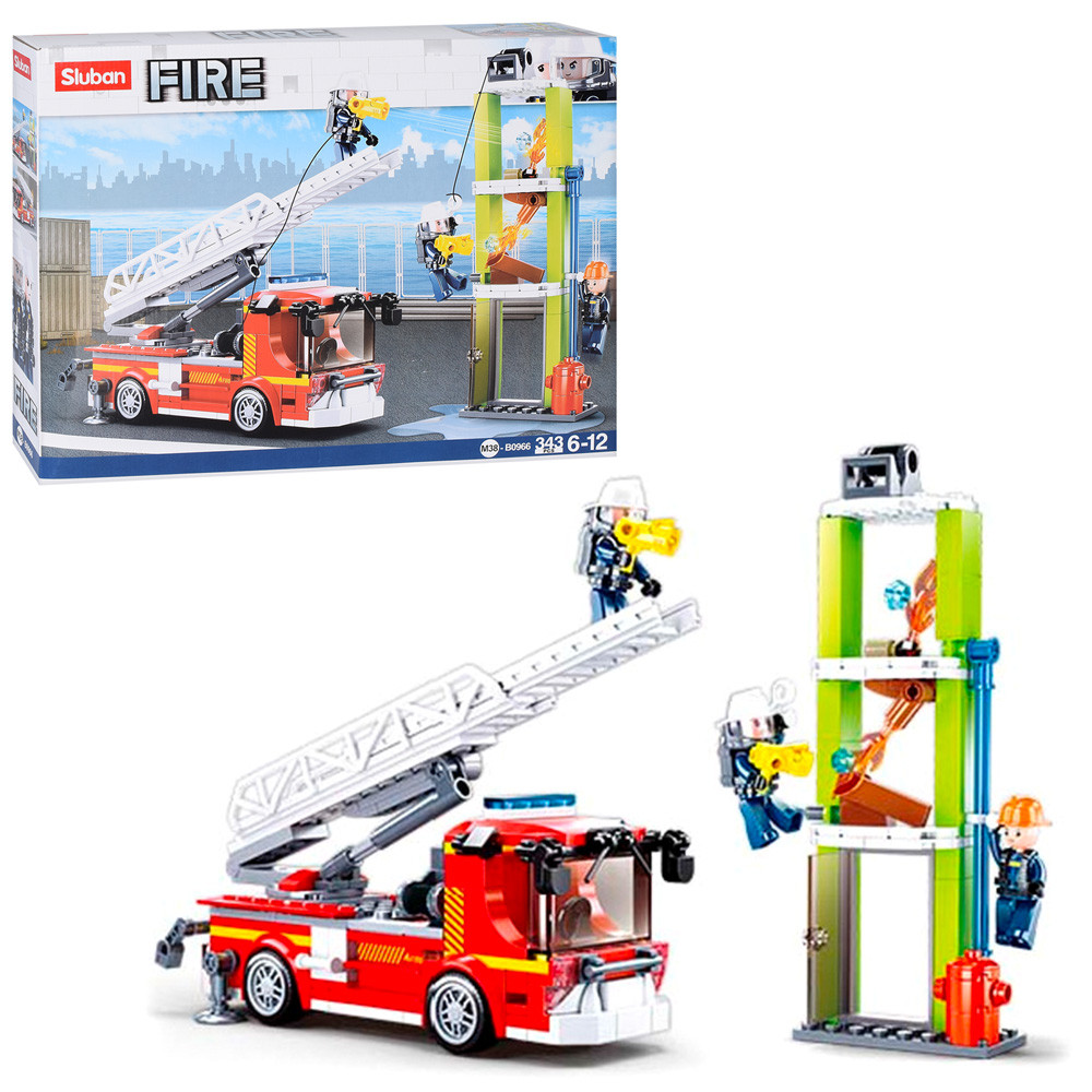 Конструктор SLUBAN M38-B0966 "Fire": Пожовтова машина, 343 діт., фото 1