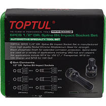 Набір ударних головок SPLINE 1/2" M14, М16, M18 6шт TOPTUL GDAI0601, фото 5