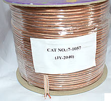 07-05-043. Кабель 2 жили, кожна в екрані, діам. жили-3,6мм, JY-2040, прозорий, 100м