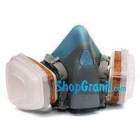 Респиратор, полумаска 3м 7502 с фильтрами 6051 A1 + предфильтр с держателем 501 для защиты органов дыхания