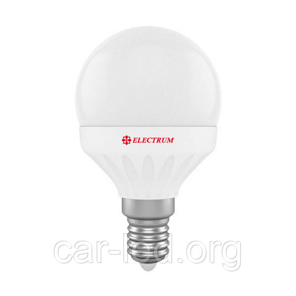 LED лампа E14 4W(360Lm) 3000K Electrum шар PA LB-5 алюпласт. корп. A-LB-1807