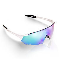 Велосипедные очки Enlee E500 высокопрочные спортивные очки со сменными линзами Белый с синим