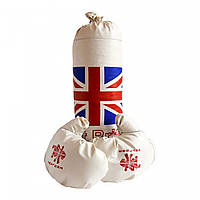 Боксерська груша з рукавичками Британія Боксерський мішок + рукавички Боксерська дитяча груша 35х14 см
