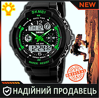 Skmei S-Shock Green, 0931,Original, тактичний чоловічий спортивний годинник для військового + гарантія