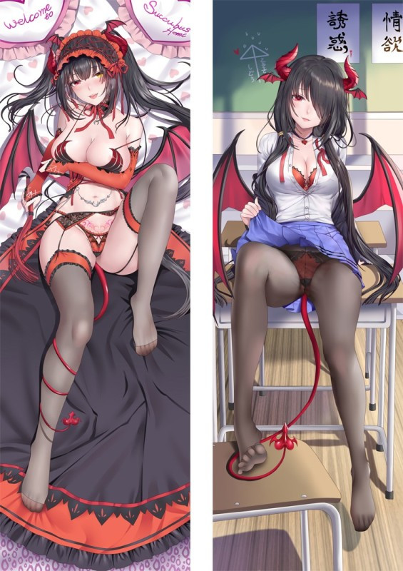 Дакімакура 150х50 см Курумі Токісакі Рандеву з життям Date A Live Tokisaki Kurumi Подушка з наволочкою двостороння