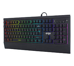 Клавиатура проводная ERGO KB-640 Black с RGB подсветкой, фото 4