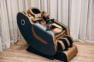 Крісло масажне з 6 масажними блоками XZERO V12+Premium Black & Gold з функцією 0 гравітації