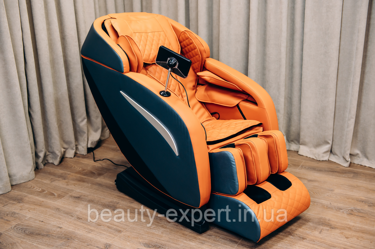 Крісло з масажем для людей до 140кг XZERO X11 SL Blue на зріст до 195см