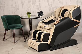 Масажне крісло з роликовим масажем шиї, спини, попереку, вібро сідниць XZERO V11 Black&White вага до 110кг