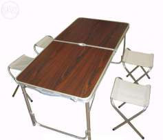 Складаний стіл і 4 стільця 120х60х70 см "Folding table"