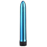 Жіночий вібратор пластиковий гладкий універсальний стимулятор, вагінальна інтимна іграшка 17,5 см Блакитний