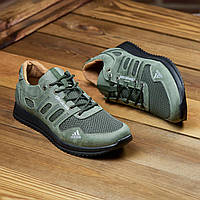 Взуття великих розмірів чоловічі кросівки Adidas з натуральної шкіри + текстиль model-К46/1