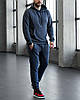 Чоловічий спортивний костюм весняний однотонний стильний модний повсякденний на хлопця худі та штани колір графіт, фото 8
