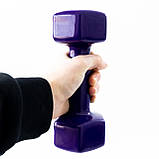 Гантель для фітнесу вінілова цільна (нерозбірна) OSPORT Profi 4 кг (OF-0133) Фіолетовий, фото 3