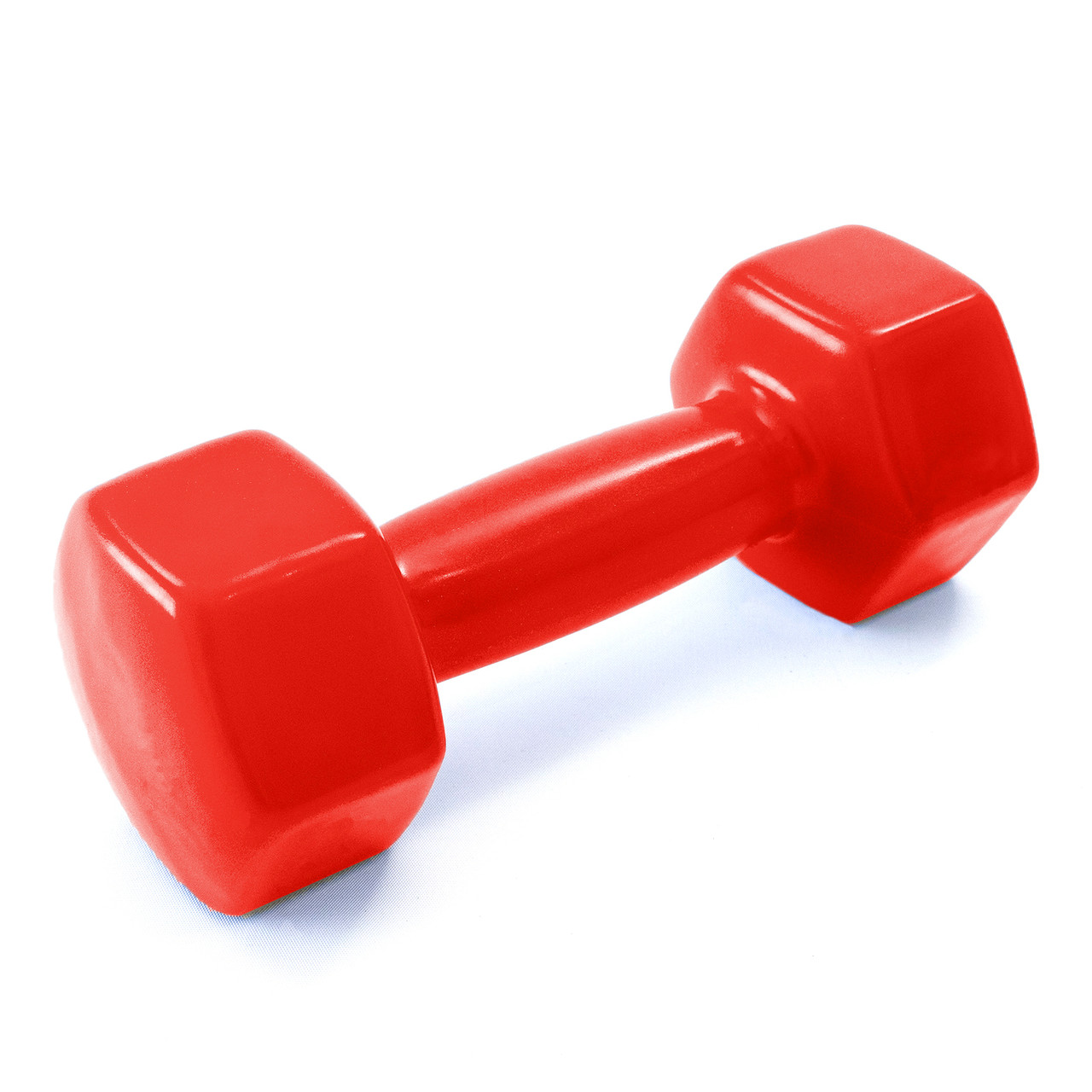 Гантель для фітнесу вінілова цільна (нерозбірна) OSPORT Profi 4 кг (OF-0133) Червоний, фото 1