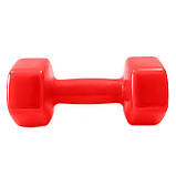 Гантель для фітнесу вінілова цільна (нерозбірна) OSPORT Profi 6 кг (OF-0135) Червоний, фото 2