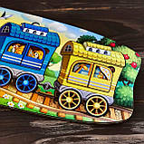 Сортер, пазл, Веселий паравозик, 3 вагони, Ань-Янь, 16 х 47 см., 37 дет. (ПСФ019), фото 4