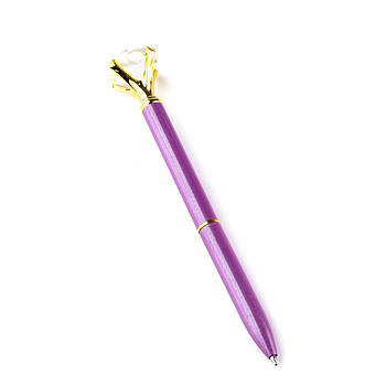 Кулькова ручка з діамантом Фіолетова з золотом чорнила чорні RYH023