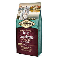 Сухий корм для стерилізованих котів з коропом і фореллю Carnilove Sterilised for Adult cats 6кг