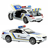 Полицейская машинка BMW игрушка детская металлическая моделька 15 см Белый (60003)