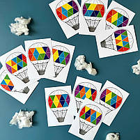 Пазл, мозаїка, вкладиш Слоненя на повітряній кулі, Ань-янь, 23 х 16 см., 12 карток. (ПСД197), фото 4