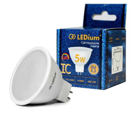 Світлодіодна лампа Ledium LED MR-16 5W 4000K 220V