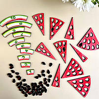 Розвиваючий сортер, пазл Кавун, Ань-янь, частина та ціле, математика, 25 х 25 см. (ПСД171), фото 2