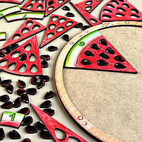 Розвиваючий сортер, пазл Кавун, Ань-янь, частина та ціле, математика, 25 х 25 см. (ПСД171), фото 5