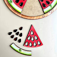 Розвиваючий сортер, пазл Кавун, Ань-янь, частина та ціле, математика, 25 х 25 см. (ПСД171), фото 6