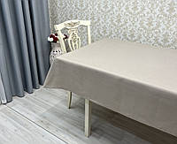 Скатерть тефлоновая хлопковая прямоугольная или квадратная серо бежевая