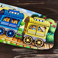 Сортер, пазл, Веселий паравозик, 3 вагони, Ань-Янь, 16 х 47 см., 37 дет. (ПСФ019), фото 4