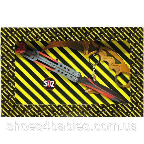 BOX Сувенірний SO-2 "Метелик BLACK WIDOW & Керамбіт GOLD"