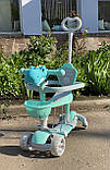 Самокат 5в1 P з додатковими колесами та головою, Бірюзовий 67303, фото 2