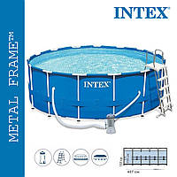 Каркасный круглый бассейн (457 x 122 см, 16805 л) Intex 28242 Синий (полная комплектация)