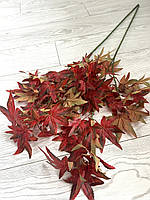 Осіння гілка канадського клена. Гілка клена для декору (бордова, латекс, 85 см), фото 3