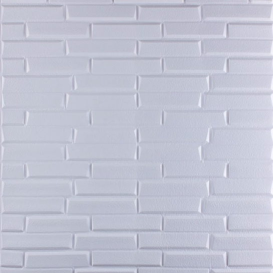 Самоклеючі 3Д панелі для стін, м'які 3D панелі самоклейка під кладку 700х700х6 мм, Білий, фото 1